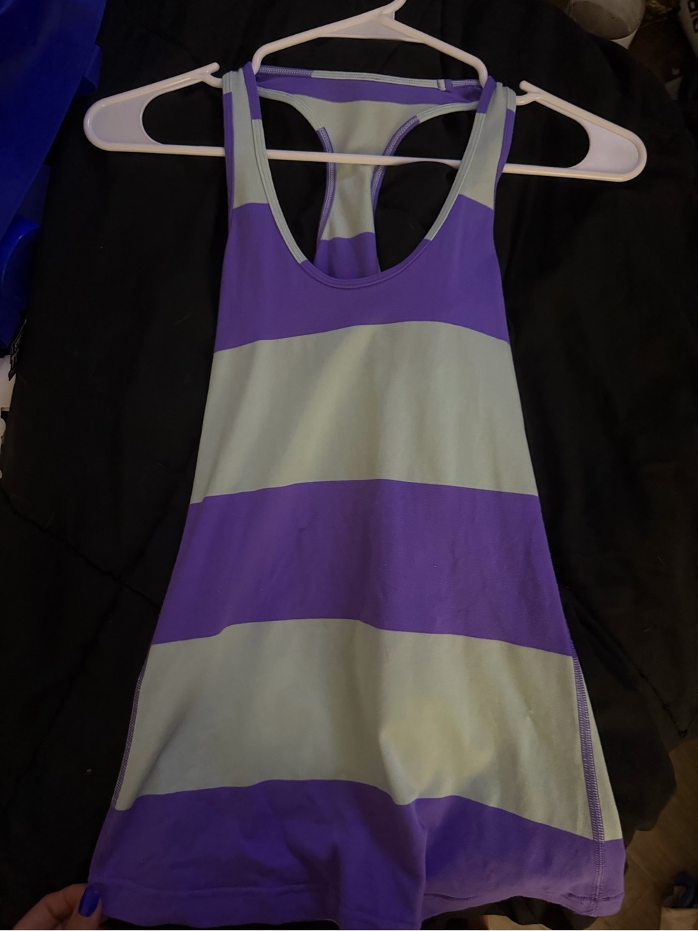 Lululemon Striped Purple and Light Gray Women’s Swim Tankini Cover-Up
